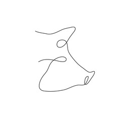 One line pig head design silhouette. Logo design. Hand drawn minimalism style vector illustration.