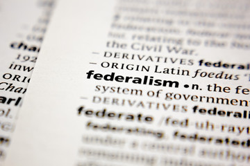 Word or phrase federalism in a dictionary. - obrazy, fototapety, plakaty