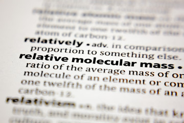 Word or phrase relative molecular in a dictionary.