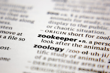 Word or phrase zookeeper in a dictionary.