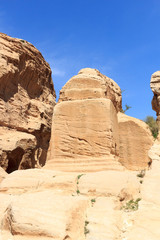 Djinn block at ancient city of Petra in Jordan