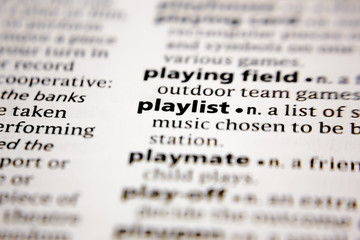 Word or phrase playlist in a dictionary.