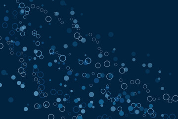 Blue background with bubbles and blur, vector illustration template for website, business card, banner