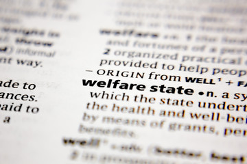 Word or phrase welfare state in a dictionary.