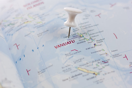 Vanuatu on the map of the world.