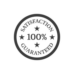 Satisfaction guaranteed badge on white background.