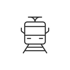 Metro icon in flat style. Train subway vector illustration on white isolated background. Railroad cargo business concept.