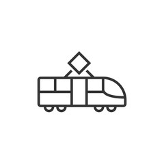 Metro icon in flat style. Train subway vector illustration on white isolated background. Railroad cargo business concept.