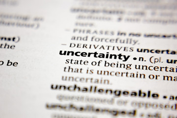 Word or phrase uncertainty in a dictionary.