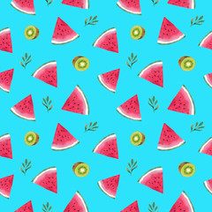 seamless pattern with watermelon
