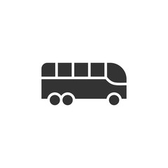 Bus icon in flat style. Coach vector illustration on white isolated background. Autobus vehicle business concept.