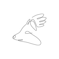 One line hedgehog head design silhouette. Hand drawn minimalism style vector illustration.