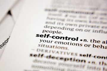 Word or phrase self-control in a dictionary.