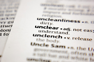 Word or phrase unclear in a dictionary.