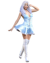 Young beautiful Santa girl.