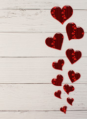 Festive background with hearts for Valentine's Day