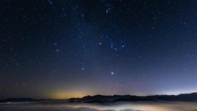 オリオン座と雲海_4K_24bps