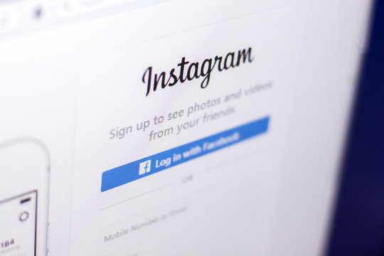 Ryazan, Russia - March 01, 2018 - Official page of Instagram, popular photo service, on a pc display. Web adress - instagram.com