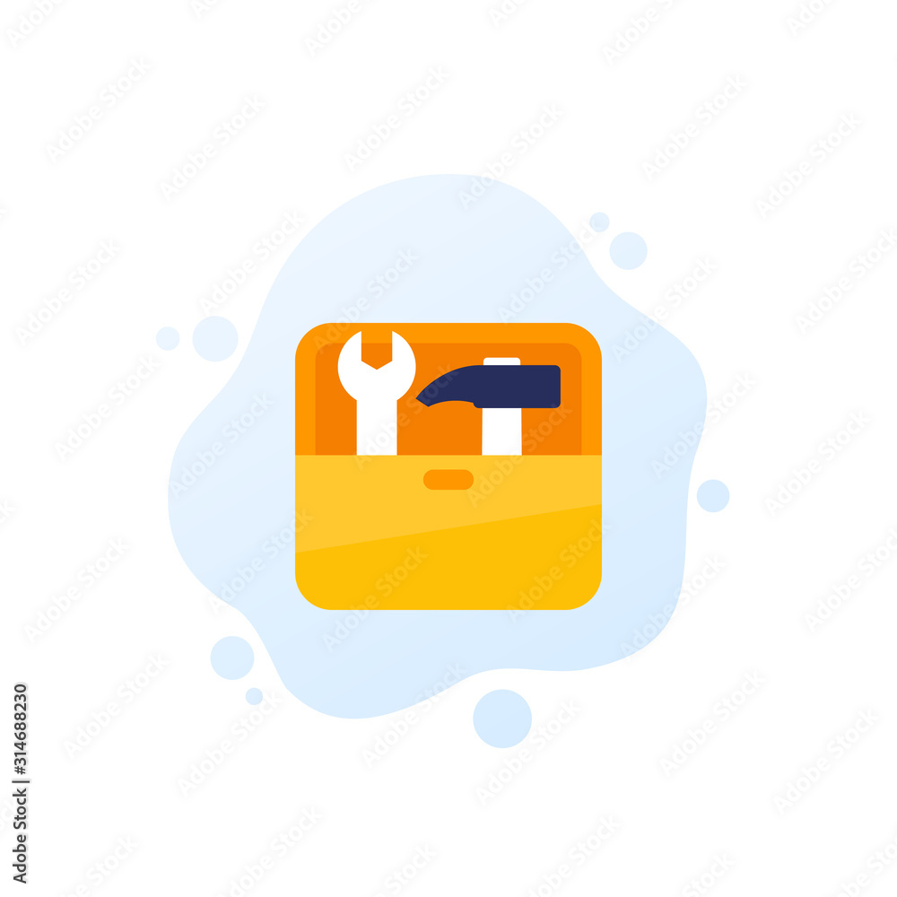 Sticker Toolbox icon with tools in box