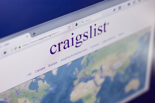 Ryazan, Russia - March 01, 2018 - Homepage of Craigslist on a display of PC.