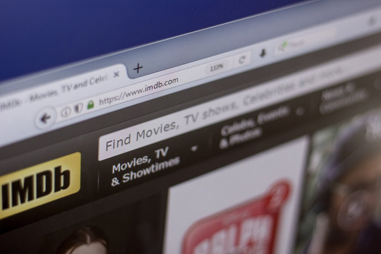 Ryazan, Russia - March 01, 2018 - Homepage of IMDb site on a display of PC.