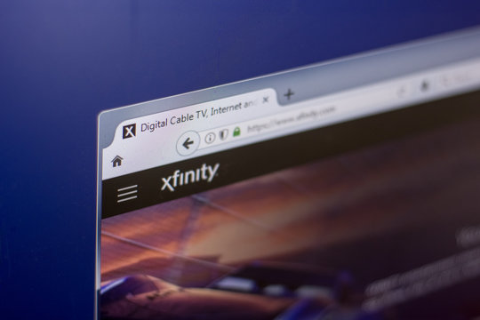 Ryazan, Russia - March 01, 2018 - Homepage of Xfinity web site on a display of PC, web adress - xfinity.com