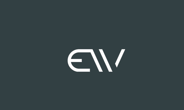 Alphabet letter monogram icon logos  EW