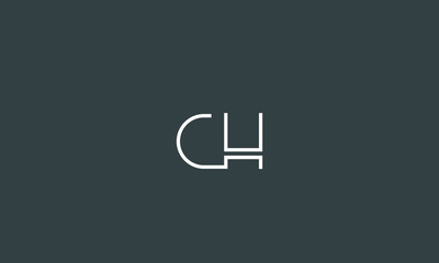 Obraz premium Alphabet letter monogram icon logos CH