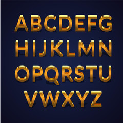 Gold Alphabet 3d Golden Font