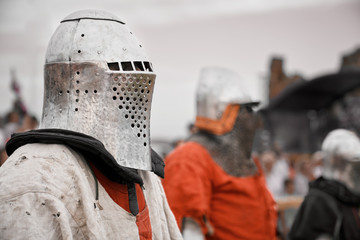 Medieval knight in armor.