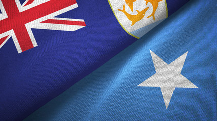 Anguilla and Somalia two flags textile cloth, fabric texture