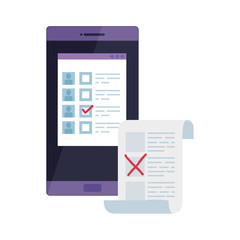 smartphone for vote online isolated icon vector illustration design