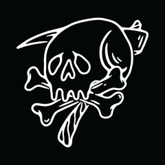 Skull Reaper Bone Graphic Illustration Vector Art T-shirt Design