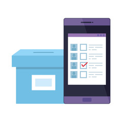 smartphone for vote online isolated icon vector illustration design