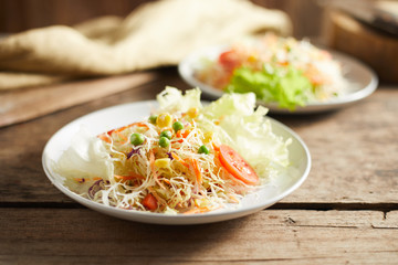 Fresh vegetable mixed salad on plate. .