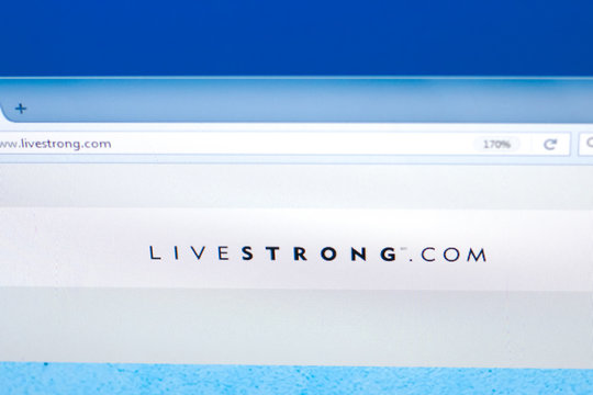 Ryazan, Russia - March 28, 2018 - Homepage of LiveStrong website on the display of PC, web adress - livestrong.com.