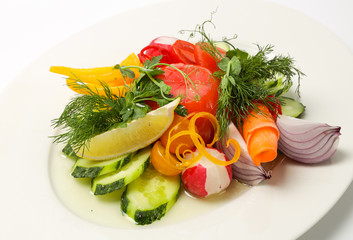fresh vegetables on a plate