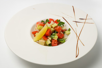 fresh vegetable salad on a plate