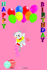Obraz na płótnie Canvas happy birthday clown with balloons