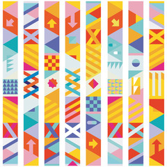 Stehle Zeichen, farbige Bord&uuml;ren Abstrakt