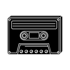 silhouette of cassette of nineties retro isolated icon vector illustration design