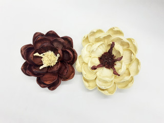 Handmade Artistic Traditional Colorful and Elegant Ethnic Handicraft from Natural Materials Corn Plants Leaves for Home Cafe Decoration Purpose in White Isolated Background