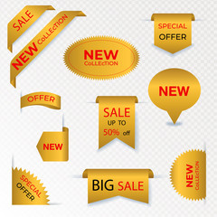 Set of Price tags and Sale Tags. Vector template Labels And Badges.