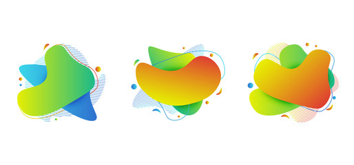 Geometric colorful abstract shapes set.