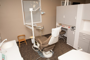 dental exam room is setup for your examination and your chair is empty