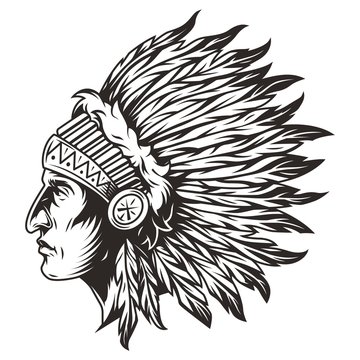 Native american indian chief head