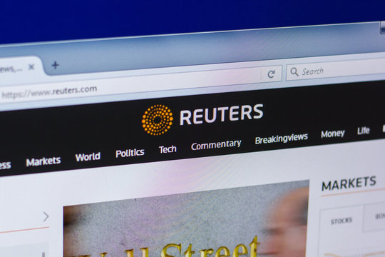 Ryazan, Russia - April 16, 2018 - Homepage of Reuters website on the PC display, url - reuters.com.