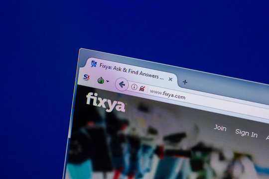 Ryazan, Russia - April 16, 2018 - Homepage of Fixya website on the display of PC, url - fixya.com.