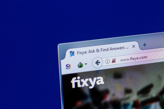 Ryazan, Russia - April 16, 2018 - Homepage of Fixya website on the display of PC, url - fixya.com.