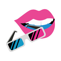 glasses of nineties with heart love isolated icon vector illustration design